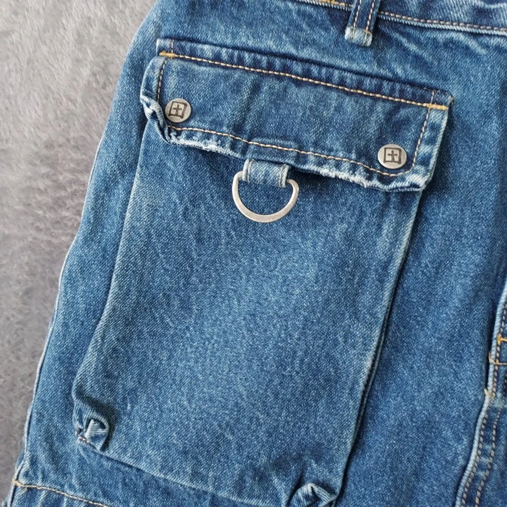 Ksubi‎ Women's Denim Mini Skirt Blue, Size 29 Raw Hem Snap Pockets - Picture 3 of 12